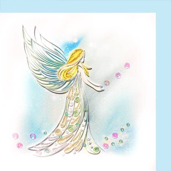 Angel blessing quilling card, handmade card, paper card PE-30