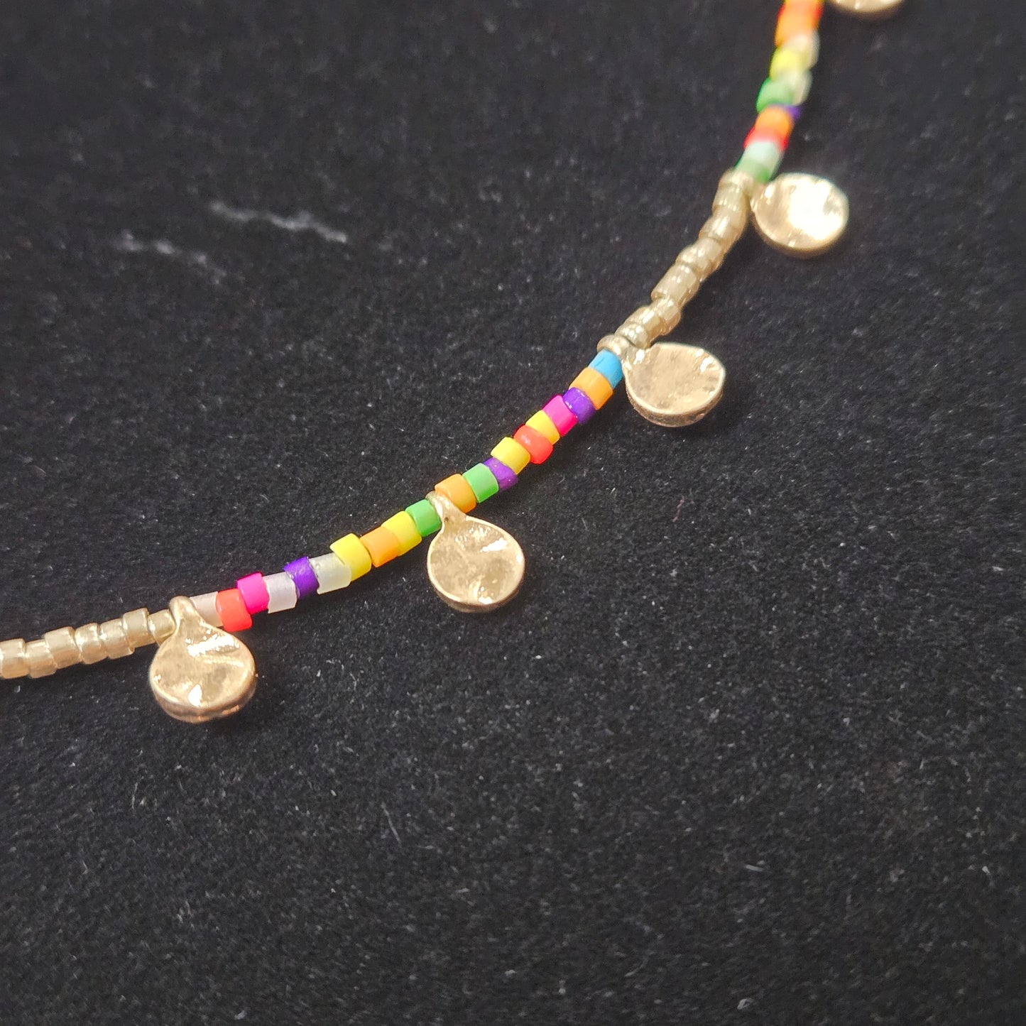 CANVAS beaded rainbow necklace