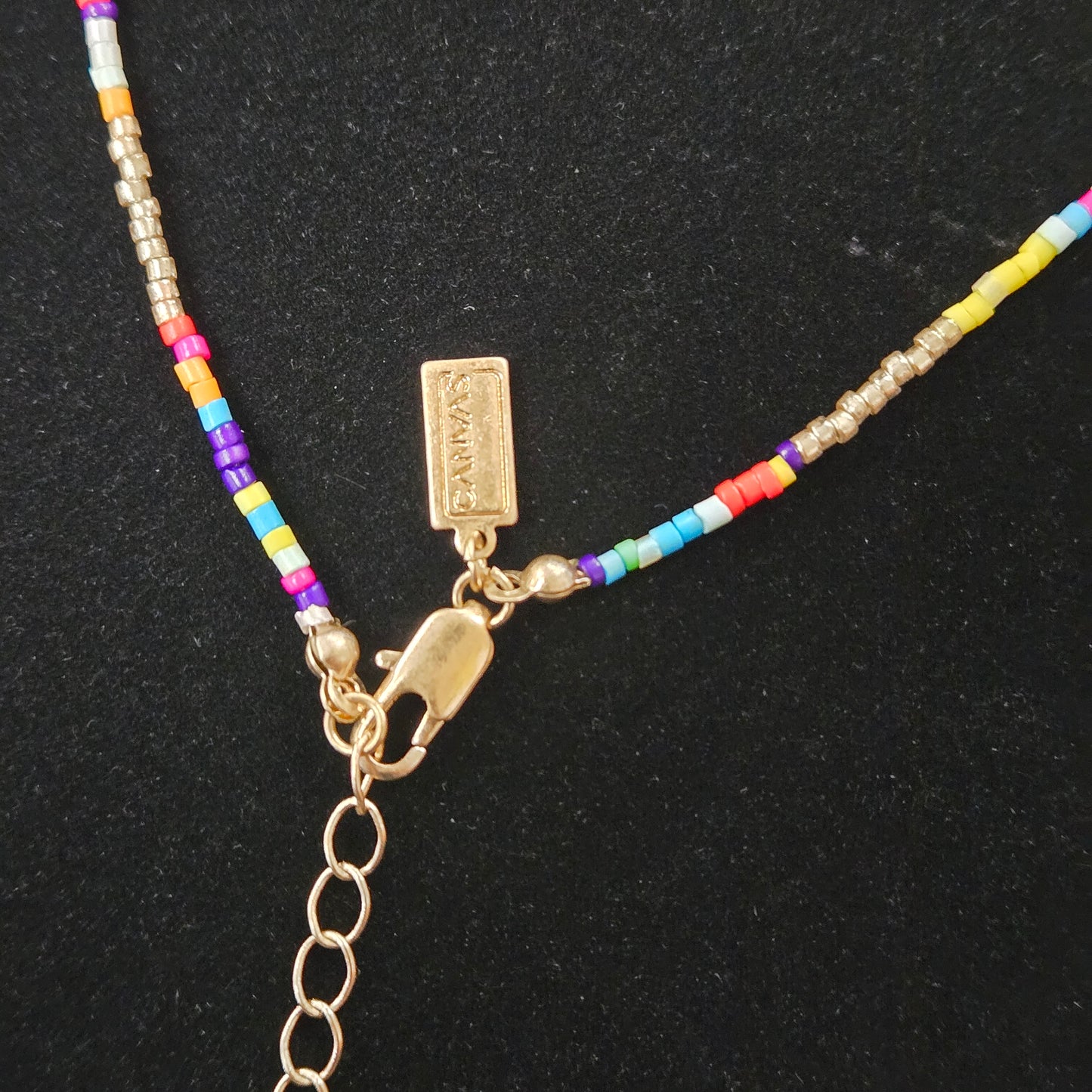 CANVAS beaded rainbow necklace