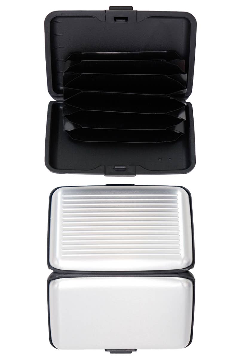 Metallic Glossed Card Holder Caddy Case