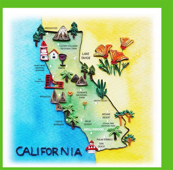 CA map Quilling, every day card EV-13