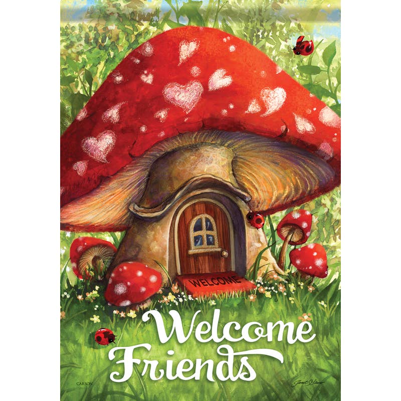 "Mushroom House" Dura Soft™ Garden Flag