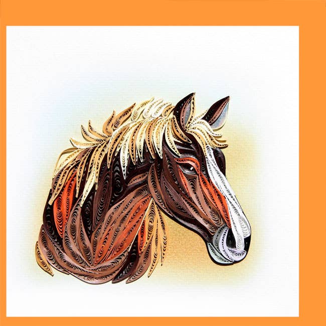 Horse Face Quilling Card