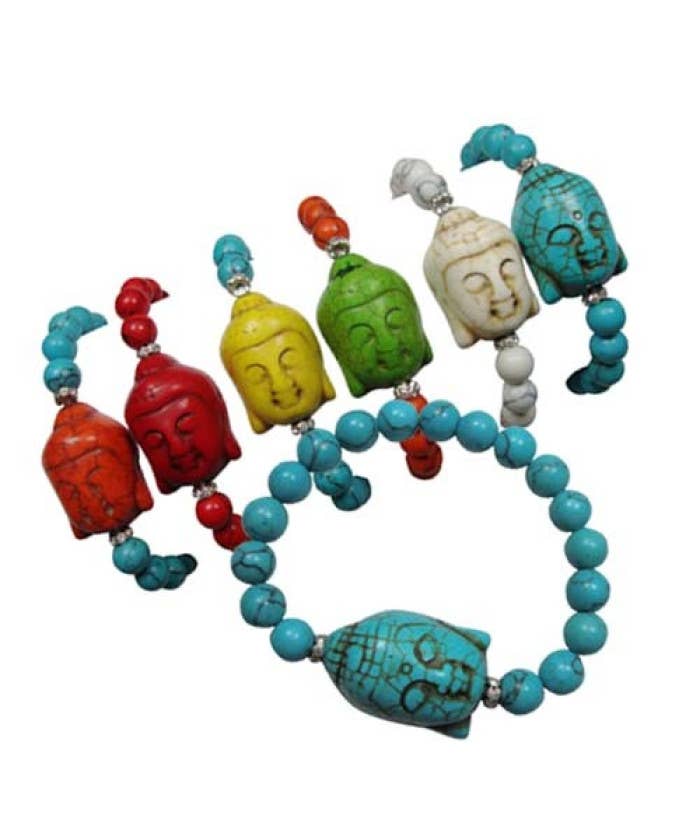 Lucky Buddha Face Stone Bracelet
