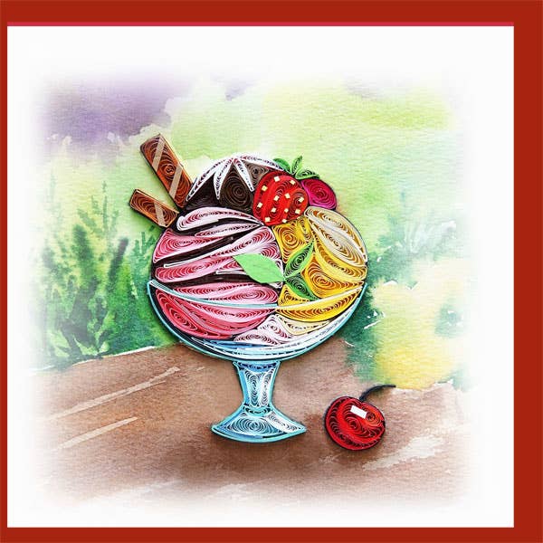 Ice cream Quilling, every day card EV-12