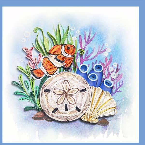Sand dollar & nimo Quilling Card BC-54