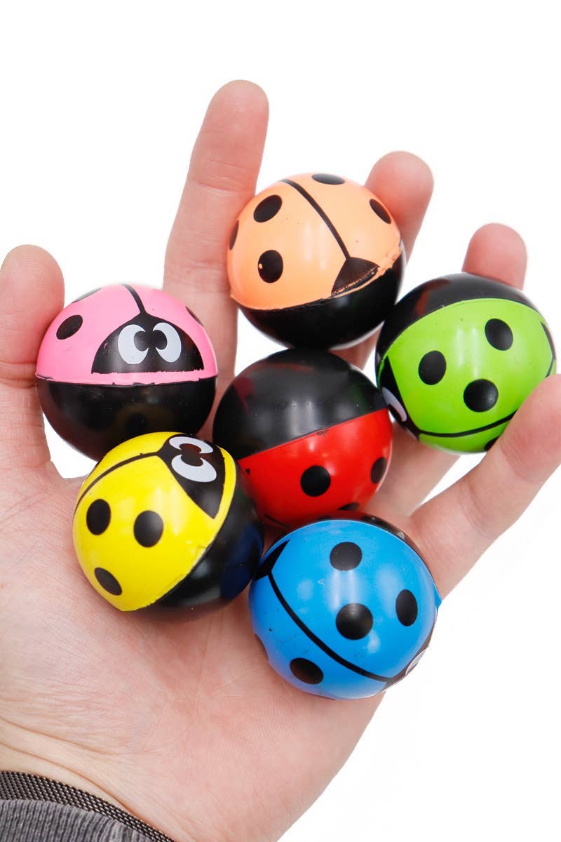 Ladybug Polymer Bouncy Stress Ball - 24 Pcs: ASSORTED / ONE SIZE
