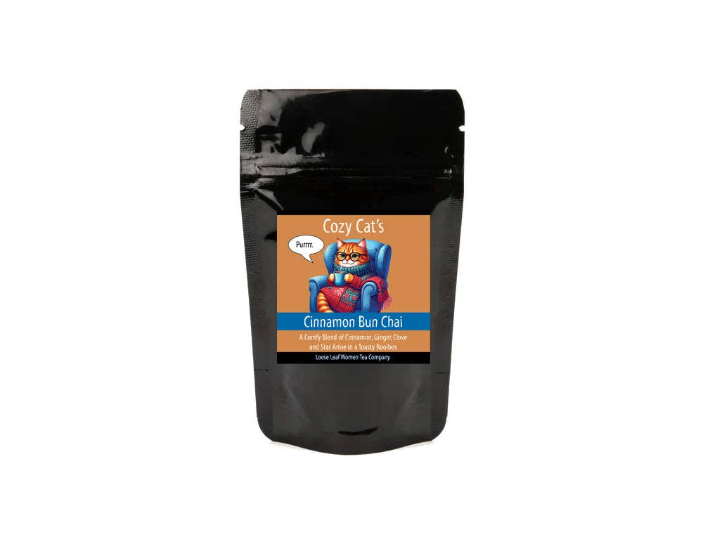 Cozy Cat's Cinnamon Bun Chai: 2 oz Pouch