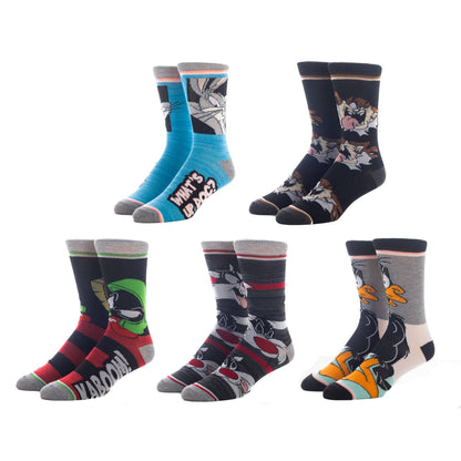Looney Tunes Casual Crew Socks for Men 5-Pack