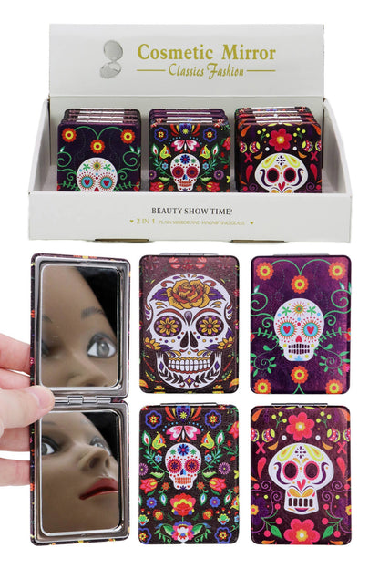 Sugar Skull Day Of The Dead Cosmetic Mirror: ASSORTED / ONE SIZE