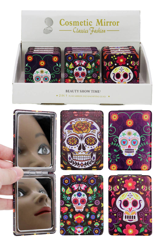 Sugar Skull Day Of The Dead Cosmetic Mirror: ASSORTED / ONE SIZE