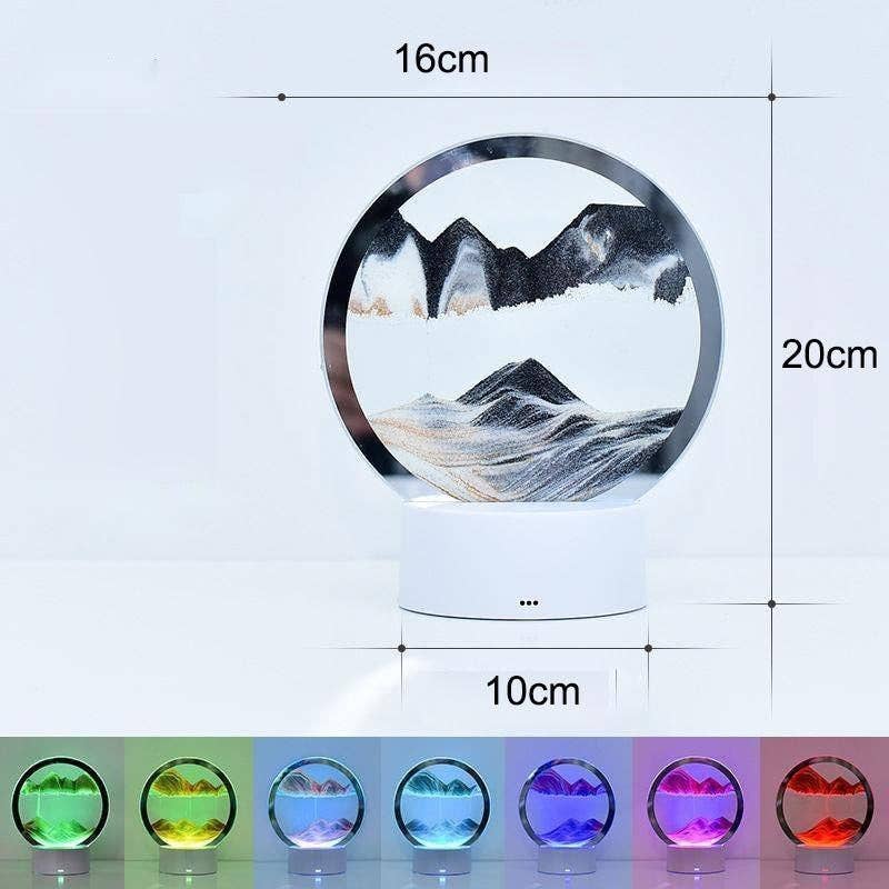 Moving Sand Painting Hourglass Sandscape 3D Led Table Lamp