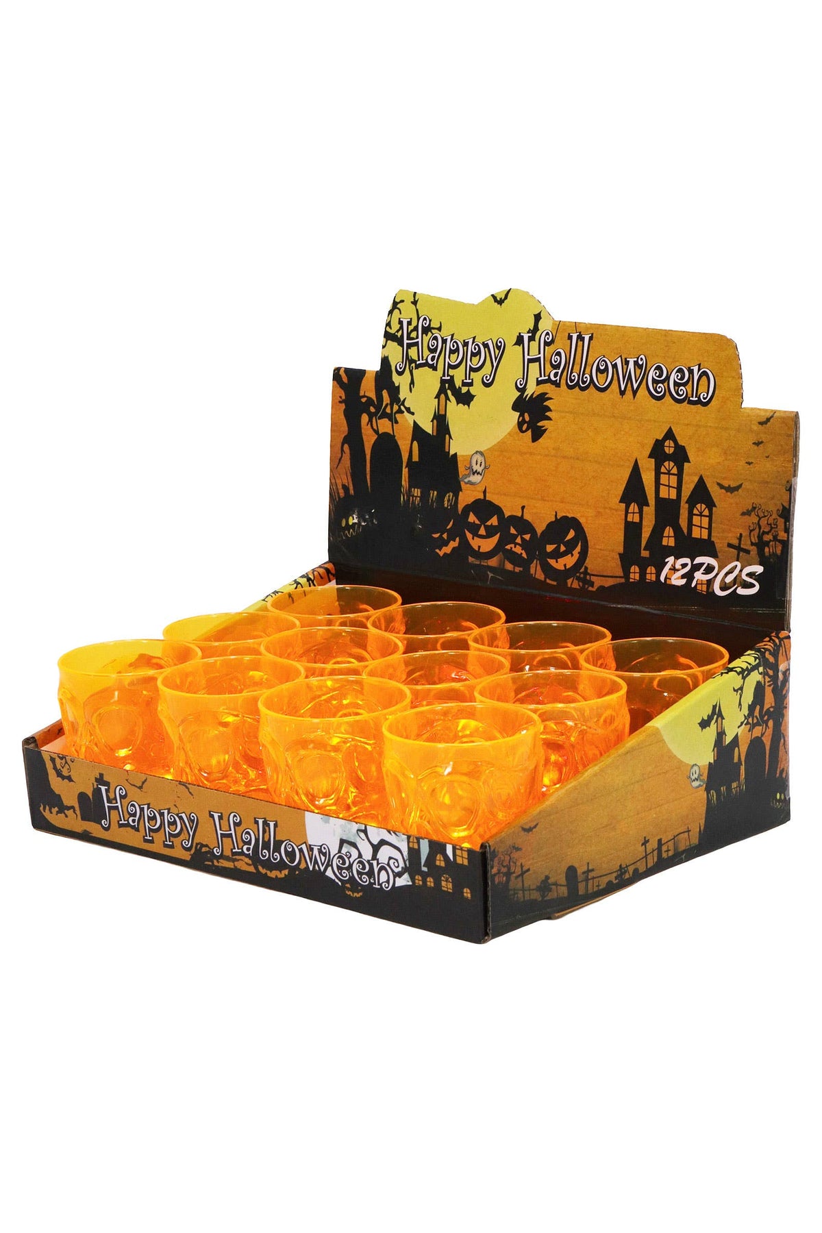 Halloween Skull Led Color Plastic Shot Glass: ONE SIZE