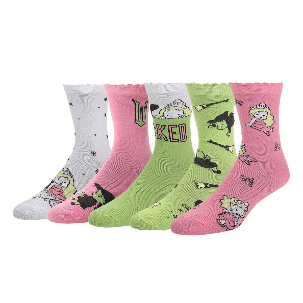 Wicked Glinda and Elphaba Casual Crew Socks 4 Pack