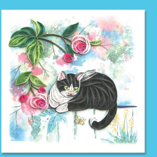 Black Cat Quilling Card, Animal, everyday card AN-58