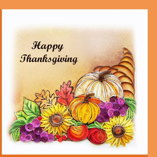 Thanksgiving Cornucopia ,quilling card, handmade card, paper card SPO-17