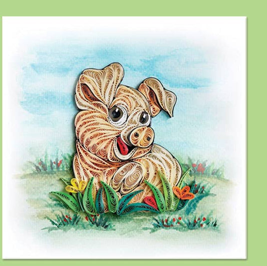 Pig Quilling Card, Animal, everyday card AN-53