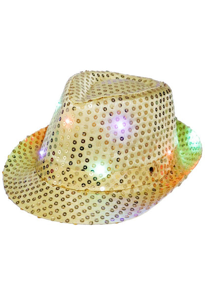 Fedora - Embellished, Sparkly Sequins, LED Light-Up