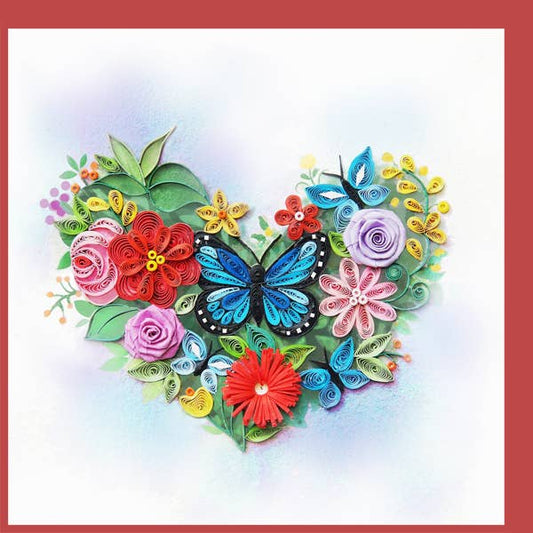 LV-47-25 Valentine Flower Heart with butterfly