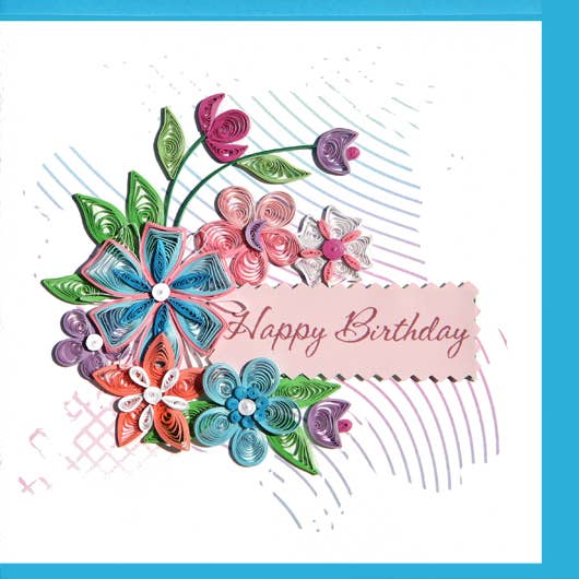 Birthday flower bouquet  Quilling Card BDAY-47