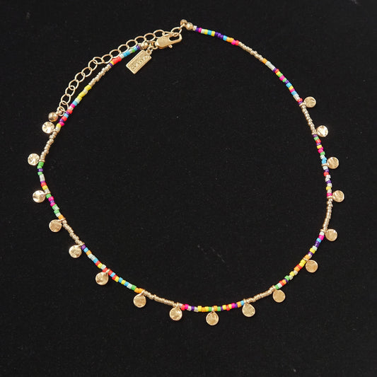 CANVAS beaded rainbow necklace