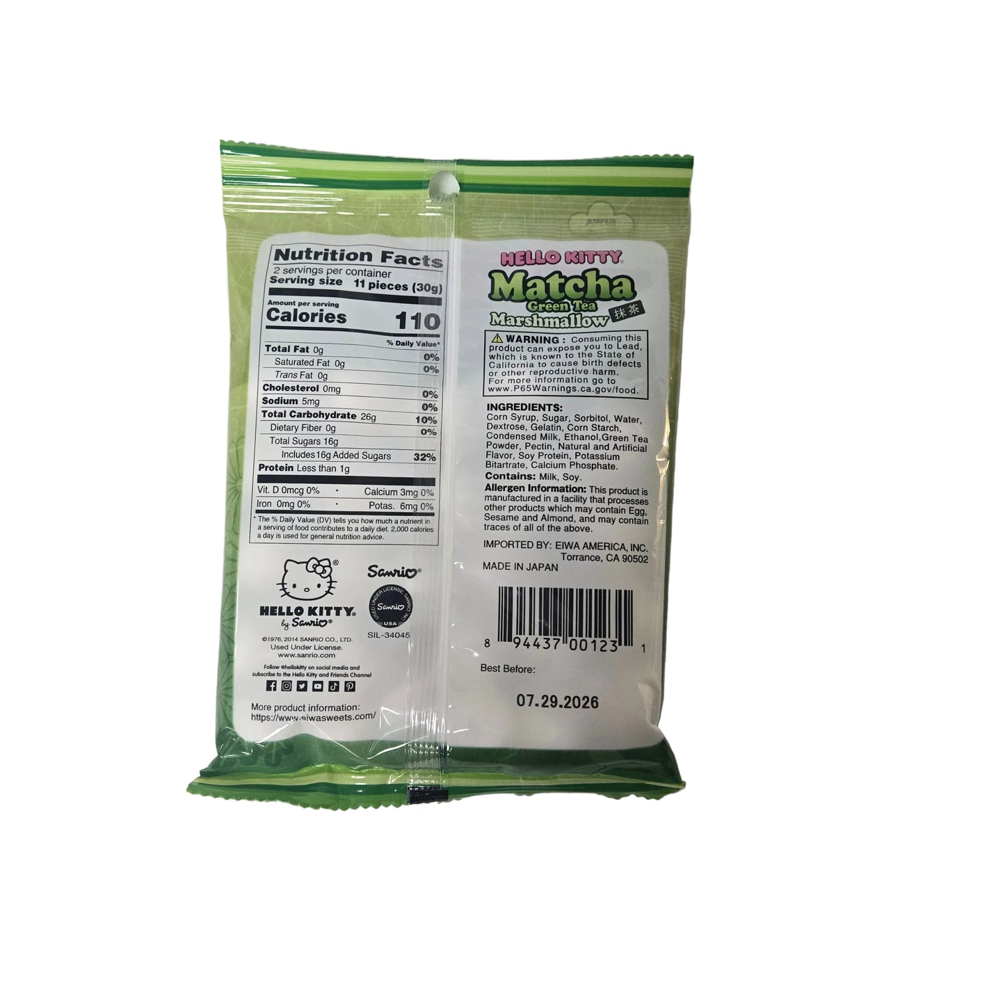 Hello Kitty Matcha Marshmallows