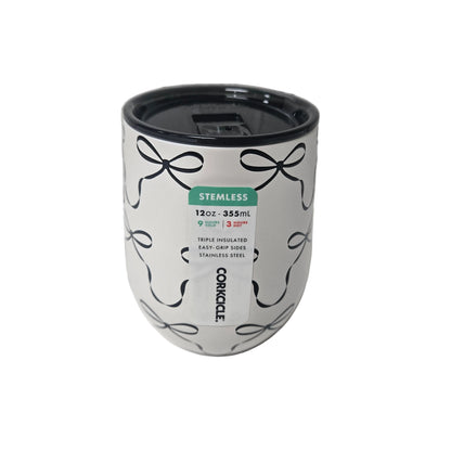 Corkcicle Classic Stemless Black Bows - 12oz