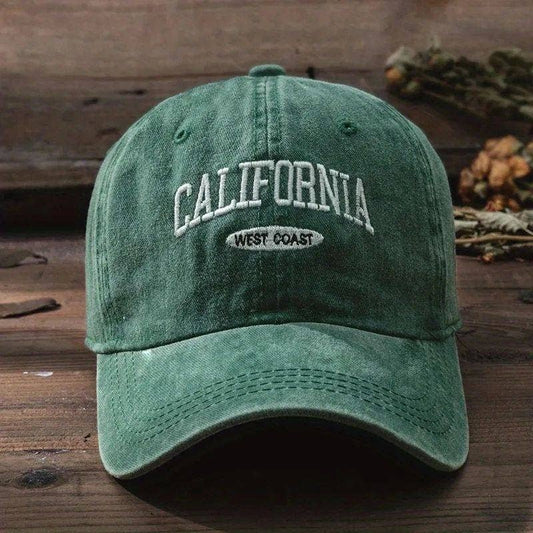 Washed Distressed Baseball Cap - Green
