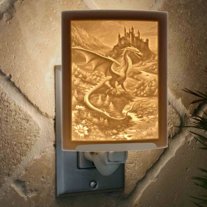 "Dragon" porcelain lithophane night light