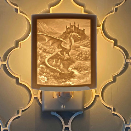 "Dragon" porcelain lithophane night light