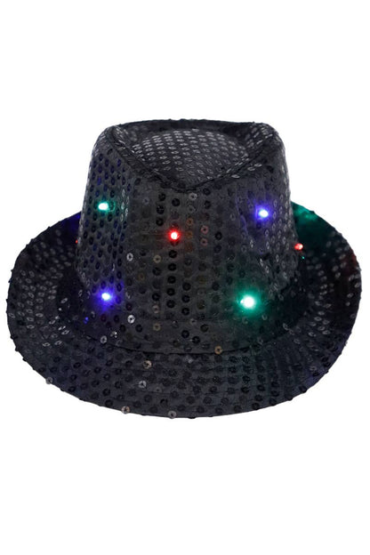 Fedora - Embellished, Sparkly Sequins, LED Light-Up