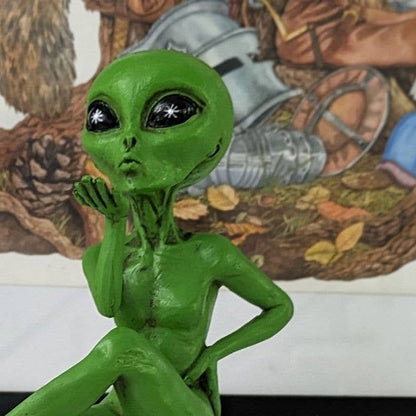 Alien Invasion 'The Flirty' 10” H Female Alien Shelf Sitter: Green