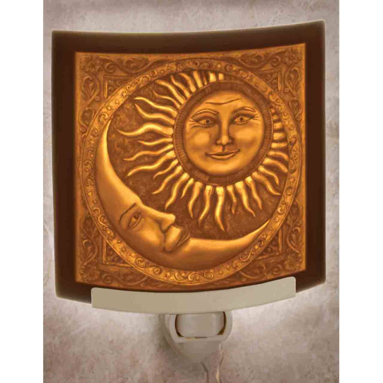 Sun and Moon Porcelain Lithophane Night Light