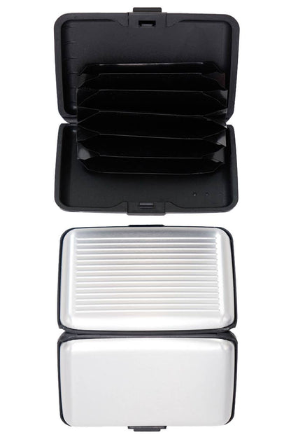 Metallic Glossed Card Holder Caddy Case