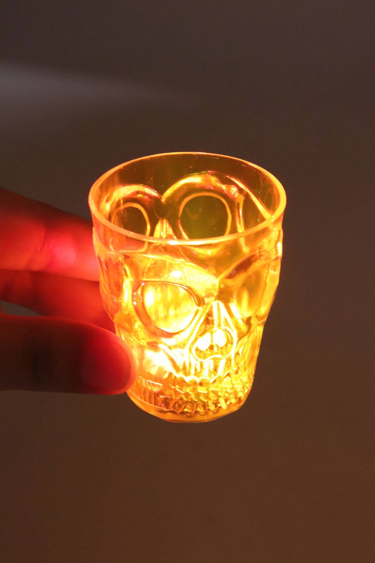 Halloween Skull Led Color Plastic Shot Glass: ONE SIZE