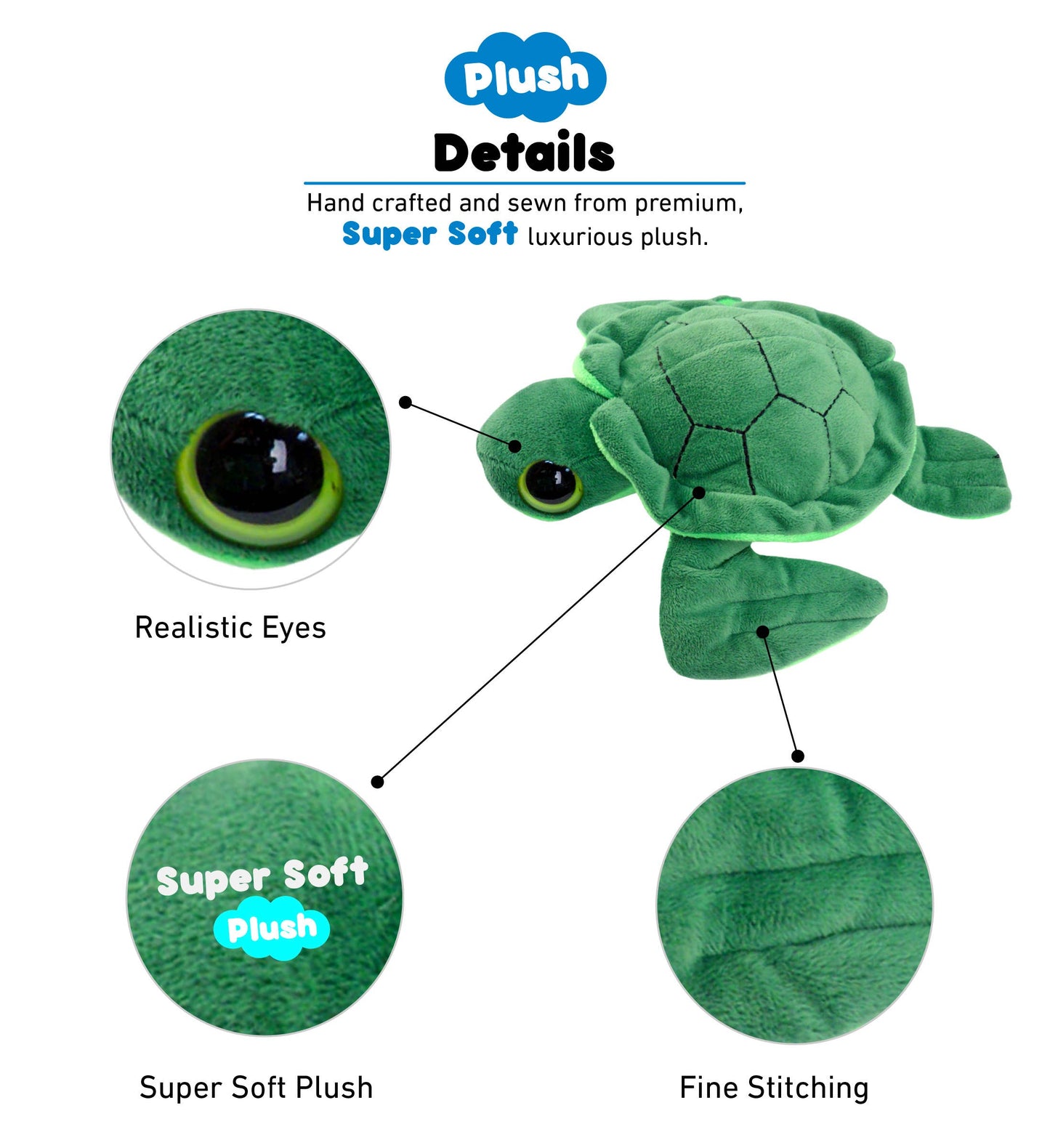 Big Eye 6" Plush - Sea Turtle