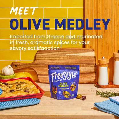 Mediterranean Herb Olive Medley 4oz - Freestyle Snacks