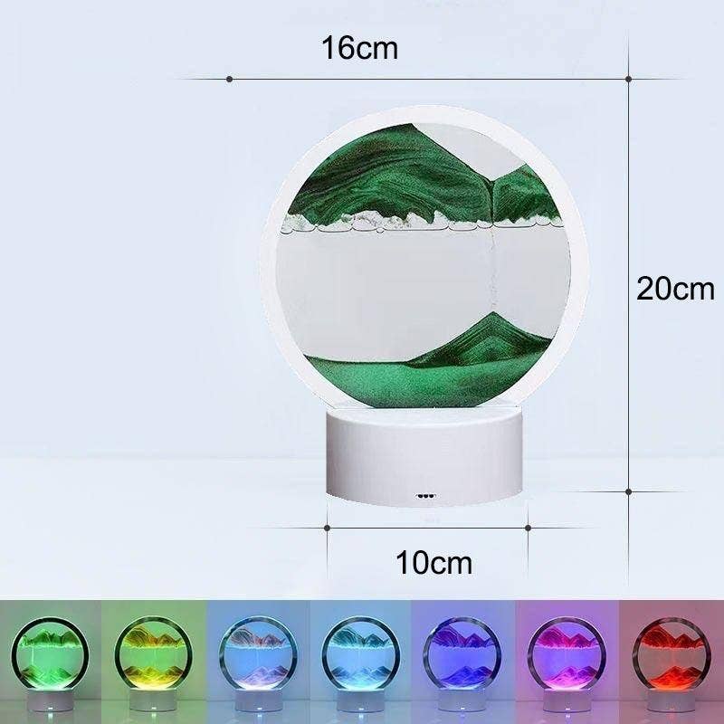 Moving Sand Painting Hourglass Sandscape 3D Led Table Lamp