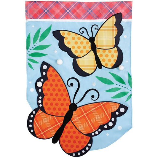 "Butterflies" Double Applique Garden Flag