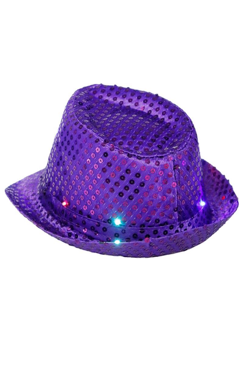 Fedora - Embellished, Sparkly Sequins, LED Light-Up