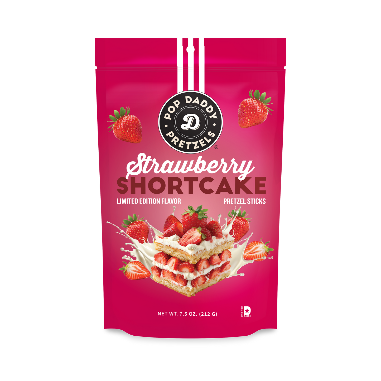 Pop Daddy Seasoned Pretzels - 7.5oz - Strawberry Shortcake