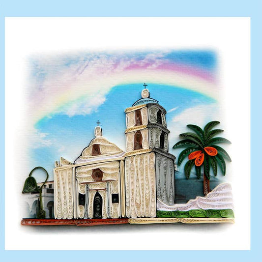 Mission San Luis Rey, handmade quilling card, everyday card TH-62
