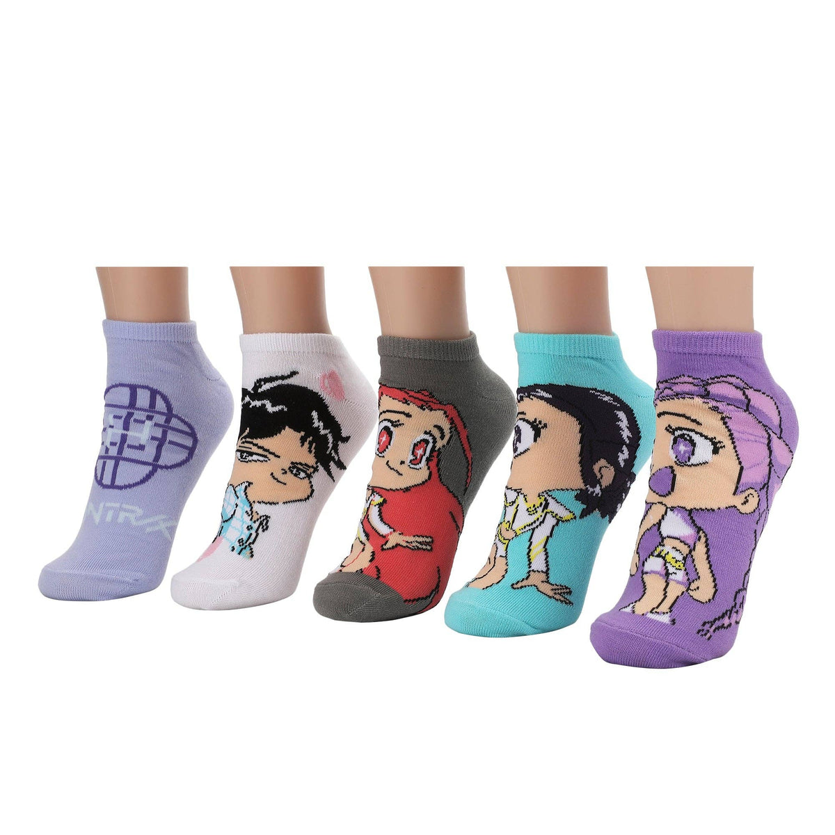 KPop Demon Hunters Hunter/X & Derpy 5-Pair Pack Ladies Casual Crew Socks