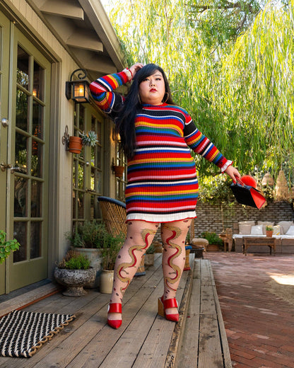 Year of the Dragon Sheer Tights: Fits US  W 0-6