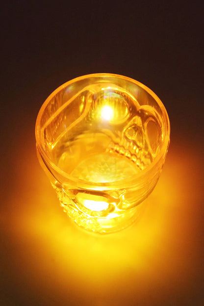 Halloween Skull Led Color Plastic Shot Glass: ONE SIZE