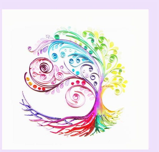 Tree of life circle Quilling card, everyday card, greeting card EV-9