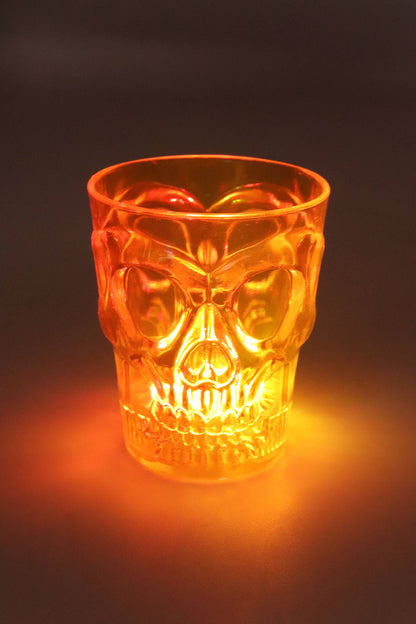 Halloween Skull Led Color Plastic Shot Glass: ONE SIZE