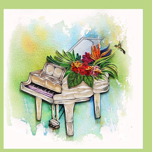 Piano Quilling card, everyday card, greeting card EV-22