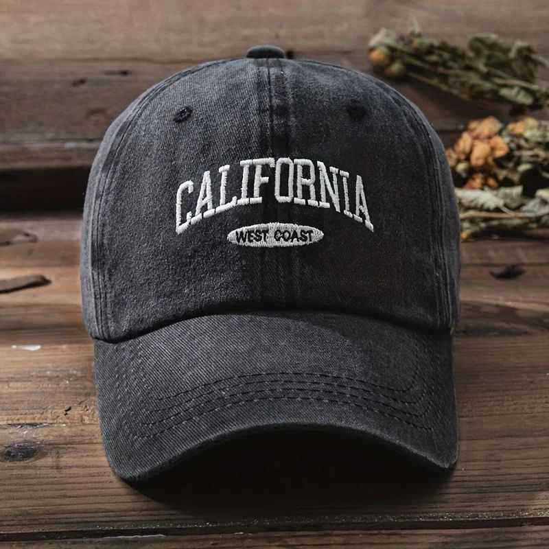 Washed Distressed Baseball Cap - Dark Grey