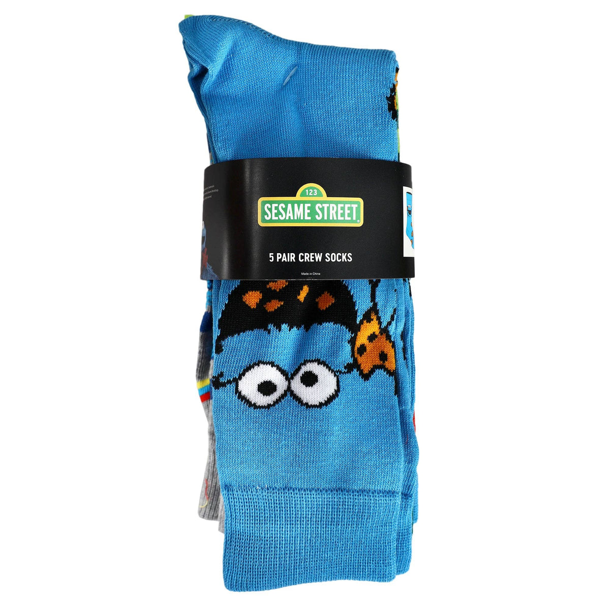 Sesame Street Muppet Characters Casual Crew Socks 5-Pack